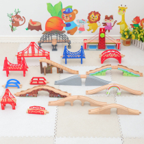 Wooden rail train rail bridge scene accessories expansion compatible Le Cool EDWONE BIRO Mi Tu Le Cool