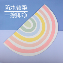 Miaoho Waterproof Dining Mat Rainbow Light Purple Cute Pet Cat Dog Eat Mat Drink Water Mat