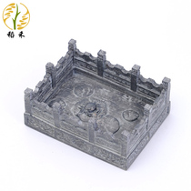 Creative ashtray antique architectural model desktop decoration decoration office personality trend Chinese classical simplicity