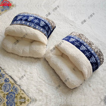 Warm hands warm feet treasure dual-use sleep at night Warm feet artifact Cover your feet to sleep with non-charging plush warm shoes on the bed