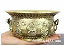 Bronze fragrance furnace Jiubao basin five-way fragrance stove roll out