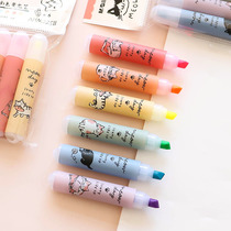 Morning light Meow house six color highlighter pen students with color rough key marking pen mini marker pen AHM22511