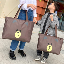 Travel bag Cute lightweight large-capacity female portable travel bag Canvas swimming bag waterproof wet and dry separation bag