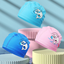 Childrens swimming cap pu waterproof ear protection childrens swimming cap mens and womens baby hot spring cartoon water cap learning swimming equipment
