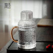Sky One cabinet -- Japan-style hammer grain cool kettle glass high temperature resistant large capacity dry water bottle water cup suit cold water kettle
