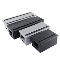 Desktop aluminum alloy brush threading box Office desk hidden embedded 86 socket panel special line hole cover square