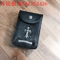 Italian imported first layer cowhide vintage handmade 925 sterling silver accessories cross cigarette bag running bag