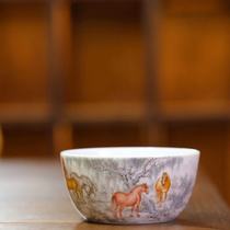 Yu Yin Kiln Yu Yin Treasures Pink Ink Color Bajun Sleeper Foot Cup Single Cup (Hua Yixuan)