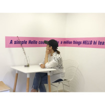 Ins wind super long letter wall stickers shop decoration promotional stickers Korea pink yellow wall stickers custom