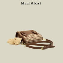 MuziKai French niche plaid bag female 2021 New this year popular crossbody shoulder small square bag