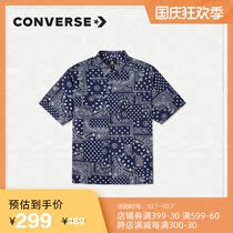 CONVERSE CONVERSE official trend cashew flower print short sleeve men button cardigan T-shirt 10023155