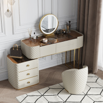 Light luxury tempered glass 2021 new solid wood dresser simple modern bedroom makeup table small apartment