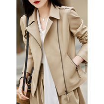 の Fashion classic Samei 3D three-dimensional version sloping placket soft Lambskin motorcycle leather EGPY41378