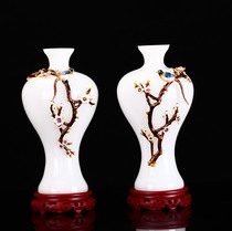 Romani Chinese enamel jade porcelain vase family decorations housewarming new home living room TV cabinet Villa ornaments