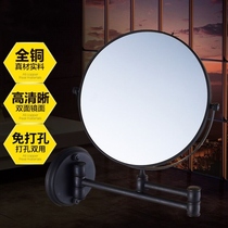 All copper non-perforated black beauty mirror makeup mirror black mirror retro makeup mirror magnifying glass bathroom mirror