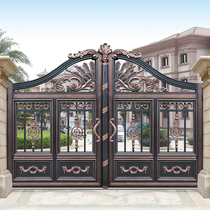  Land Rover aluminum art villa courtyard door open door Aluminum alloy door household rural yard rural electric double door