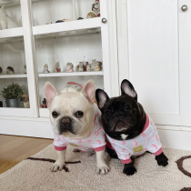  Original design dog pet fighting clothes pug fat dog spring and autumn bottoming shirt pink seahorse spot