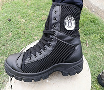 Summer mens black combat boots Canvas mesh boots Thick bottom mesh secret service boots Security boots Female duty shoes Security shoes