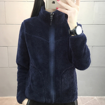 Ski coral coat female wind anti-wind AB face jacket blouse outdoor wearing granule inner darkness