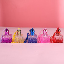 Z31-10ML Water Cube Clear Glass Cosmetics Perfume Rolling Bead Bottle Split Lid Color Bead Bottle
