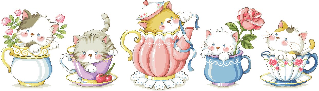 (Zhang Xiao cool) cross-stitch DMC R line from the kit plastic plate refrigerator paste teacall cat