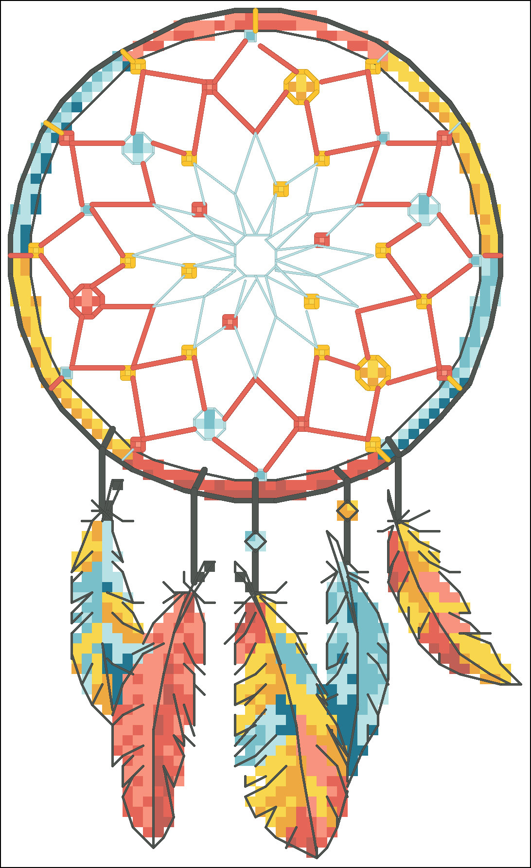 (Zhang Xiao cool) cross-stitch DMC R line from the kit plastic plate refrigerator paste feather dream net