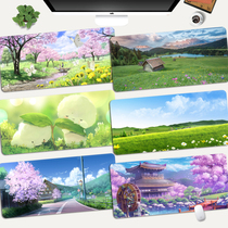 Super large mouse pad simple cartoon animation personality creative beautiful scenery lock edge medium computer office desk pad