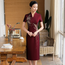 Wedding mother Cheongsam Xi mother-in-law noble dress 2021 summer new wedding celebration banquet mother-in-law new