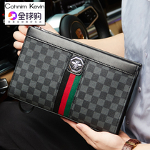 Cohnim Kevin genuine leather mens hand grab bag fashion envelope handgrip bag big card business clip handbag hand bag wave