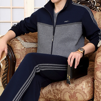Spring Middle Aged Pure Sportswear Suit Mens Big Code New Frontier Cotton Three Sets Dad Loaded Father Running Sportswear