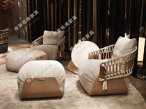 High-end custom model room clubhouse leisure negotiation sofa villa luxury house outdoor hemp rope preparation outdoor furniture