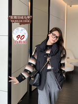 K sister homemade (soft waxy down vest) 90 white duck down three-color selection stand collar sleeveless down vest jacket women