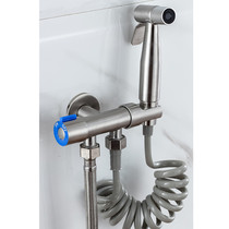 sus304 stainless steel angle valve with spray gun angle valve multifunction thickened one-in-two-out toilet double use angle valve