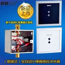 Fully automatic induction urine flusher water inlet concealed flushing valve AC and DC tempered glass panel