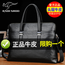 Purchase Private Biden Kangaroo Mens bag Genuine Leather Briefcase Men Business Bull Leather Handbag Handbags