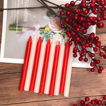 Household emergency lighting Bold red and white candle candlelight dinner Romantic atmosphere bar Worship Buddha long pole candle ins