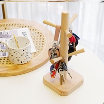 Nordic hanging key frame in door Home key shelve brief Xuan Guanguan Desktop original wood color containing creative pendulum