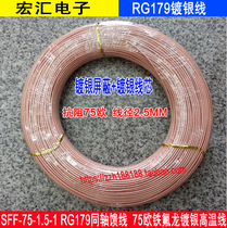 RG179 wire 75 ohm Teflon high temperature resistant coaxial cable SFF-75-1 5-1 RG179 silver plated wire