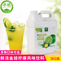 Fresh kumquat lemon juice concentrate 3kg flavored beverage puree hot-selling beverage raw material drinking thick pulp