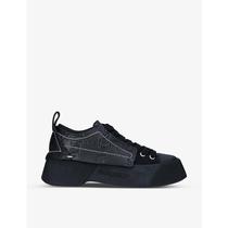 JW Anderson Logo Patch Thick Bottom Leather Canvas Low Bunch Sneakers 2022 New Spring Summer Ladies
