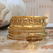 Exquisite texture pure hand-made natural diamond bracelet 18K gold color gold bracelet inlay support re-inspection
