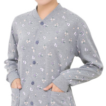 Middle aged autumn clothes womens moms cardioverts pure cotton open button cotton sweatshirt seniors big code pair of cardiovert lingerie line clothes
