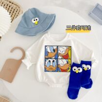 Male and female baby long sleeves bag fart Spring autumn season INS Wind baby Hclothes Newborn One-piece Clothes Climbing Suit