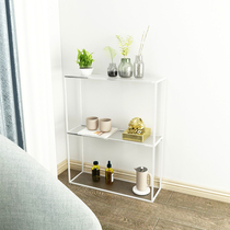 Nordic living room shelf bedroom simple entrance kitchen shelf living room decoration narrow table floor simple bookshelf