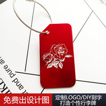 (Rose) original aluminum alloy luggage custom boarding pass cartoon luggage hang tag suitcase