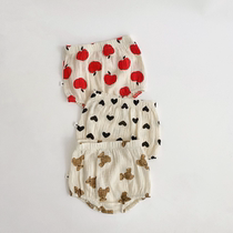 Korean Boy Pants Summer Thin baby cute printed 100 hitch big PP pumpkin shorts male and female baby loose pants