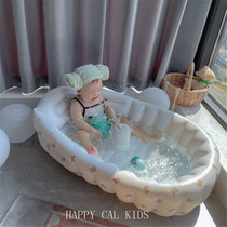 Korea ins baby bath tub baby multifunctional tub portable foldable inflatable bath shooting props