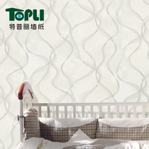 Tepli environmental protection simple modern film and television wallpaper non-woven 3D three-dimensional wallpaper living room bedroom TV background