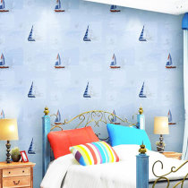 Tepli wallpaper Boys and Girls cute childrens room Mediterranean navigator bedroom in addition to formaldehyde environmental wallpaper