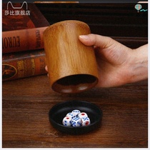 Bamboo tube New Dice Cup wooden double straight tube KTV bar Cup manual sieve Cup shake Cup Cup dice